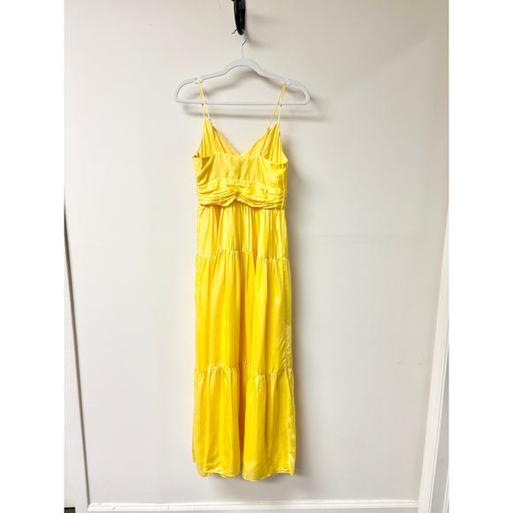 Intermix Noelle Sleeveless V-Neck Tiered Maxi A-Line Dress Yellow Women's Size 0 - Picture 3 of 5